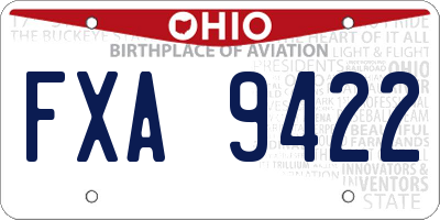 OH license plate FXA9422