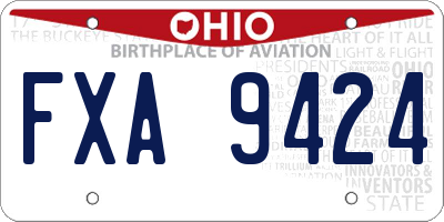 OH license plate FXA9424