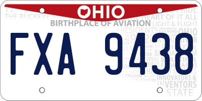 OH license plate FXA9438