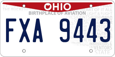 OH license plate FXA9443