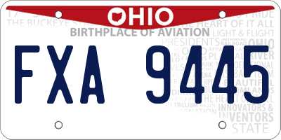 OH license plate FXA9445
