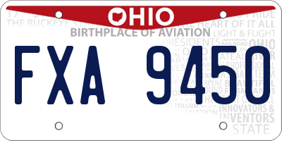 OH license plate FXA9450