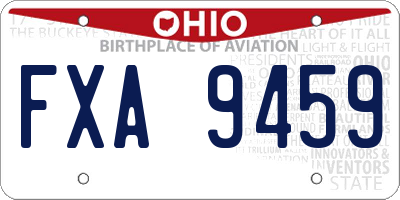 OH license plate FXA9459
