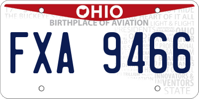 OH license plate FXA9466