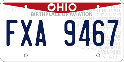 OH license plate FXA9467