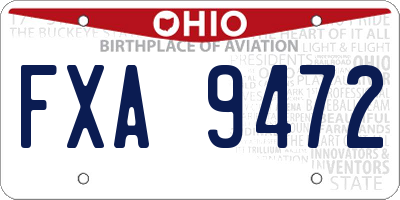 OH license plate FXA9472
