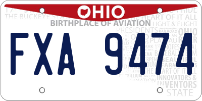 OH license plate FXA9474