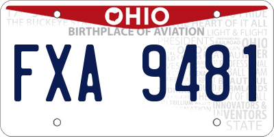 OH license plate FXA9481