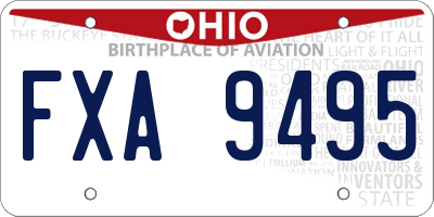 OH license plate FXA9495