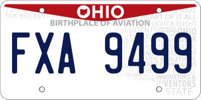 OH license plate FXA9499