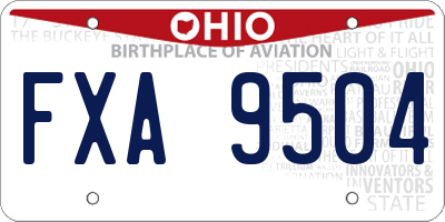 OH license plate FXA9504