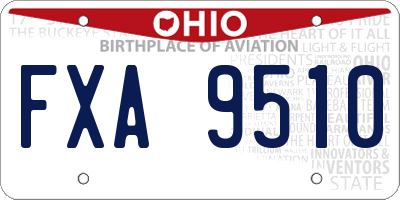 OH license plate FXA9510