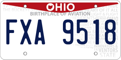 OH license plate FXA9518
