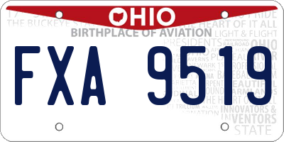 OH license plate FXA9519