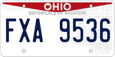 OH license plate FXA9536