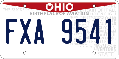OH license plate FXA9541