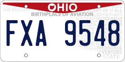 OH license plate FXA9548