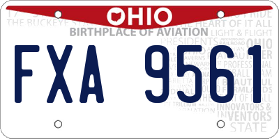 OH license plate FXA9561