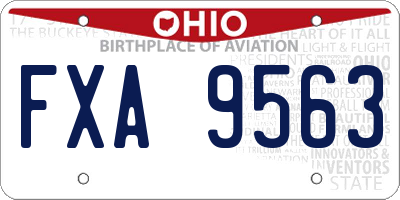 OH license plate FXA9563