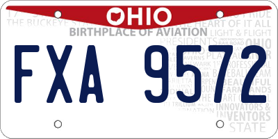 OH license plate FXA9572