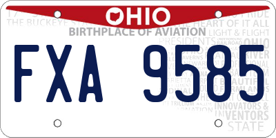OH license plate FXA9585