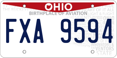 OH license plate FXA9594