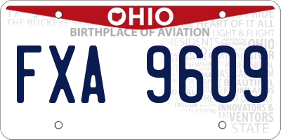 OH license plate FXA9609