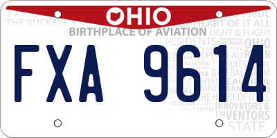 OH license plate FXA9614