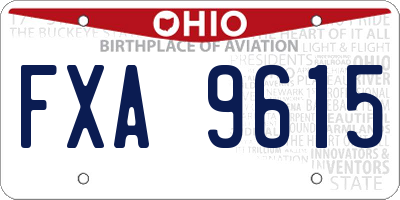 OH license plate FXA9615