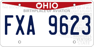 OH license plate FXA9623