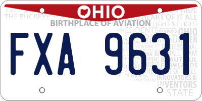 OH license plate FXA9631