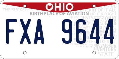 OH license plate FXA9644