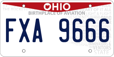 OH license plate FXA9666