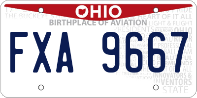 OH license plate FXA9667