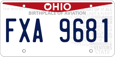 OH license plate FXA9681