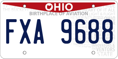 OH license plate FXA9688