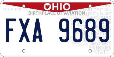 OH license plate FXA9689