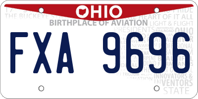 OH license plate FXA9696