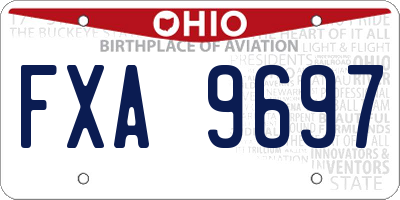 OH license plate FXA9697