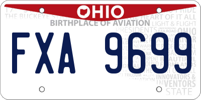 OH license plate FXA9699