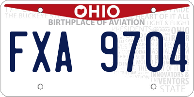 OH license plate FXA9704