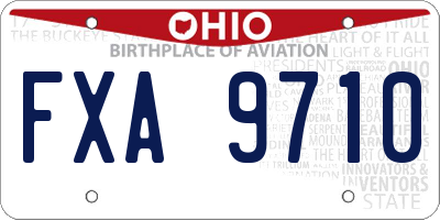 OH license plate FXA9710