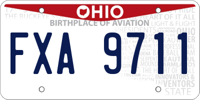 OH license plate FXA9711