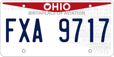 OH license plate FXA9717