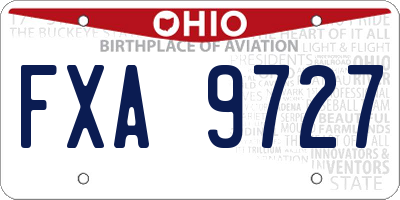 OH license plate FXA9727
