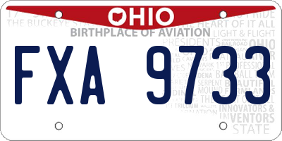 OH license plate FXA9733