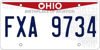 OH license plate FXA9734