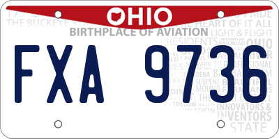 OH license plate FXA9736
