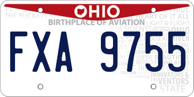 OH license plate FXA9755