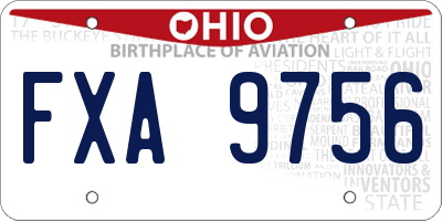 OH license plate FXA9756
